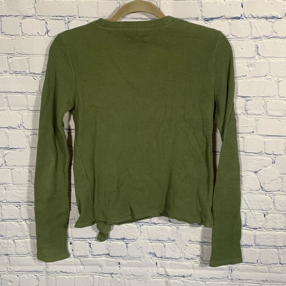 Madewell Elwood Knot Front Ribbed Top Green Size XS - Picture 6 of 6